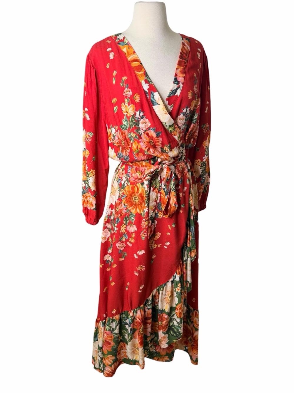 FARM Rio NWT Floral Wrap Dress. Size Large. - Picture 7 of 10